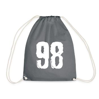 98 number jersey - Drawstring Bag - grey - Front