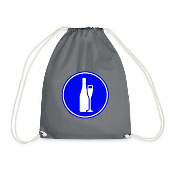 Rotwein Symbol - Turnbeutel - Grau - Vorne