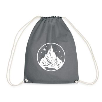 Mountains Silhouette Nature Symbol - Drawstring Bag - grey - Front