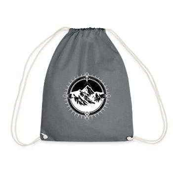Symbole de voyage Compass Mountains - Sac de sport léger - gris - Devant