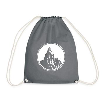 Mountains Symbol Silhouette Nature - Drawstring Bag - grey - Front