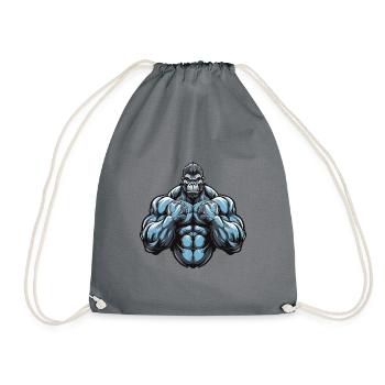 Gorilla Muscles Gymnase d’entraînement - Sac de sport léger - gris - Devant