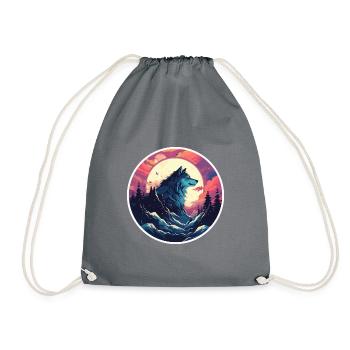 Mystic Mountain Wolf - Turnbeutel - Grau - Vorne
