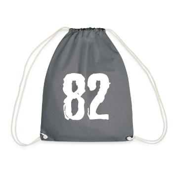 82 number jersey - Drawstring Bag - grey - Front
