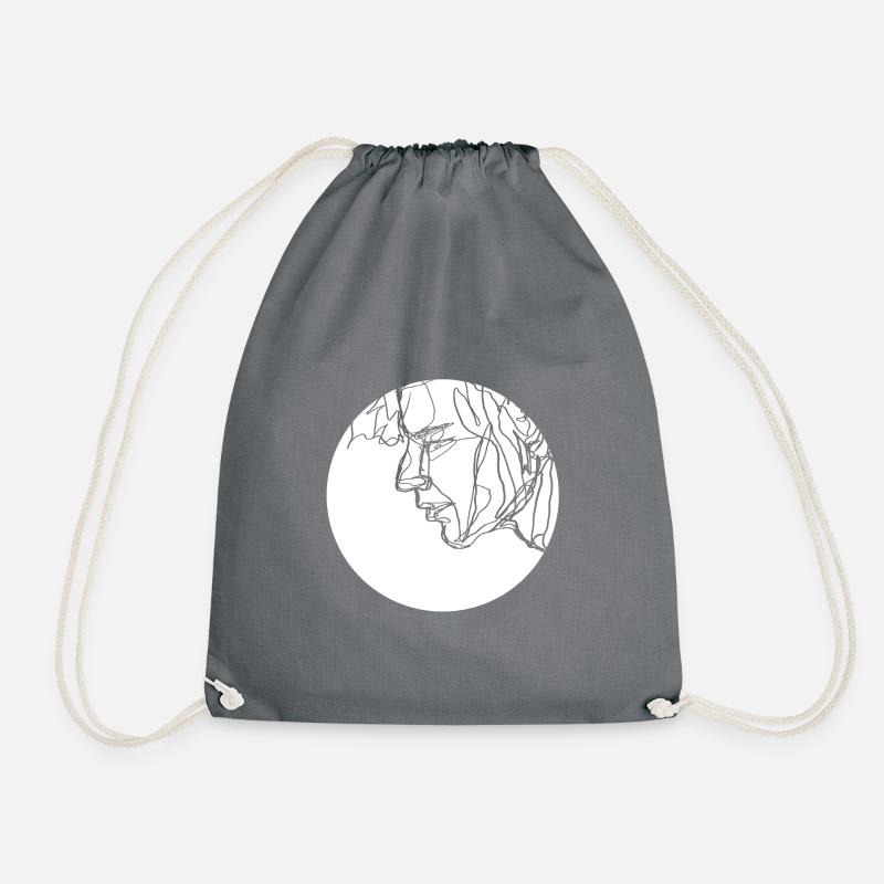 head thinking design minimalistisch abstrakt Kunst - Turnbeutel - Grau