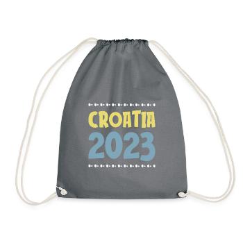 Croatia 2023 - Drawstring Bag - grey - Front