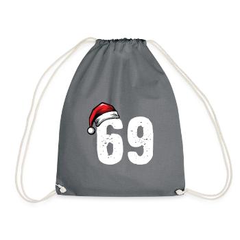 69 Zahl Weihnachten - Turnbeutel - Grau - Vorne