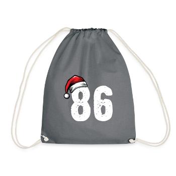 86 Zahl Weihnachten - Turnbeutel - Grau - Vorne