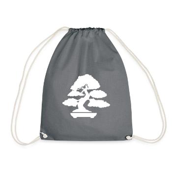 Bonsai icon Symbol - Drawstring Bag - grey - Front