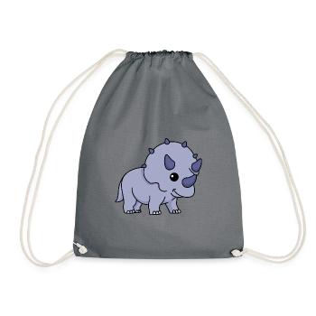 Bande dessinée Dinosaur triceratops - Sac de sport léger - gris - Devant