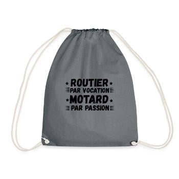 Routier Par Vocation Motard Par Passion - Sac de sport léger - gris - Devant