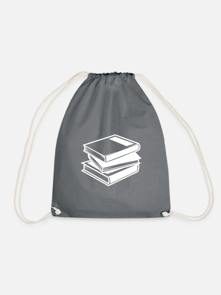 Bücher lesen - Turnbeutel - Grau