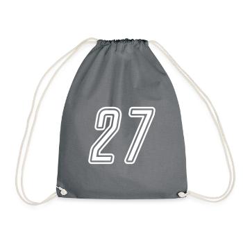 27 Number number - Drawstring Bag - grey - Front