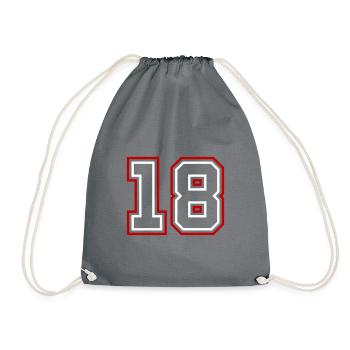 18 Number number - Drawstring Bag - grey - Front