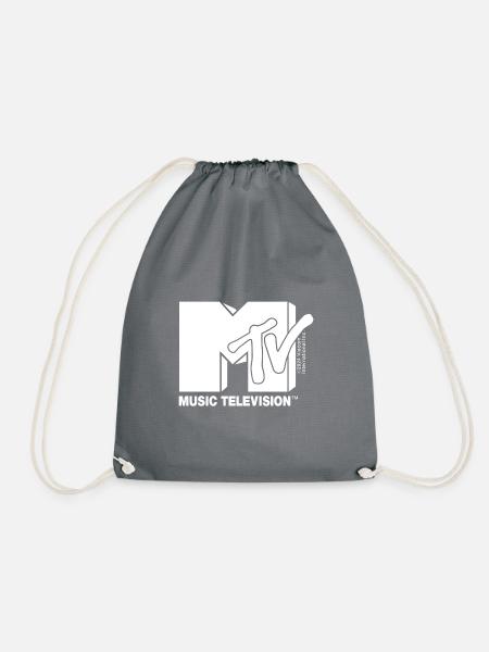MTV Music Television Logo In Schwarz-Weiß - Turnbeutel - Grau