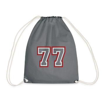 77 Number number - Drawstring Bag - grey - Front