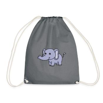 Elephant Comic - Drawstring Bag - grey - Front