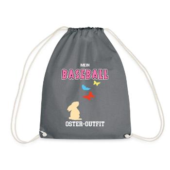 Baseballerin Ostern Geschenk Baseballspielerin - Turnbeutel - Grau - Vorne