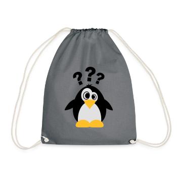 Dummer Pinguin - Turnbeutel - Grau - Vorne