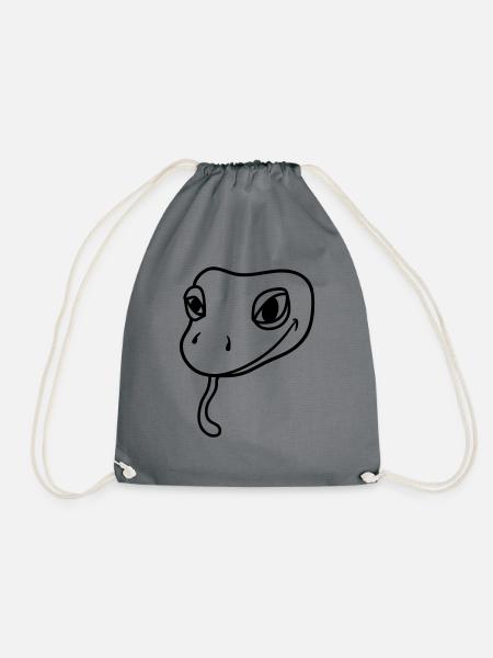 tête de gecko lézard reptile de serpent réel - Sac de sport léger - gris
