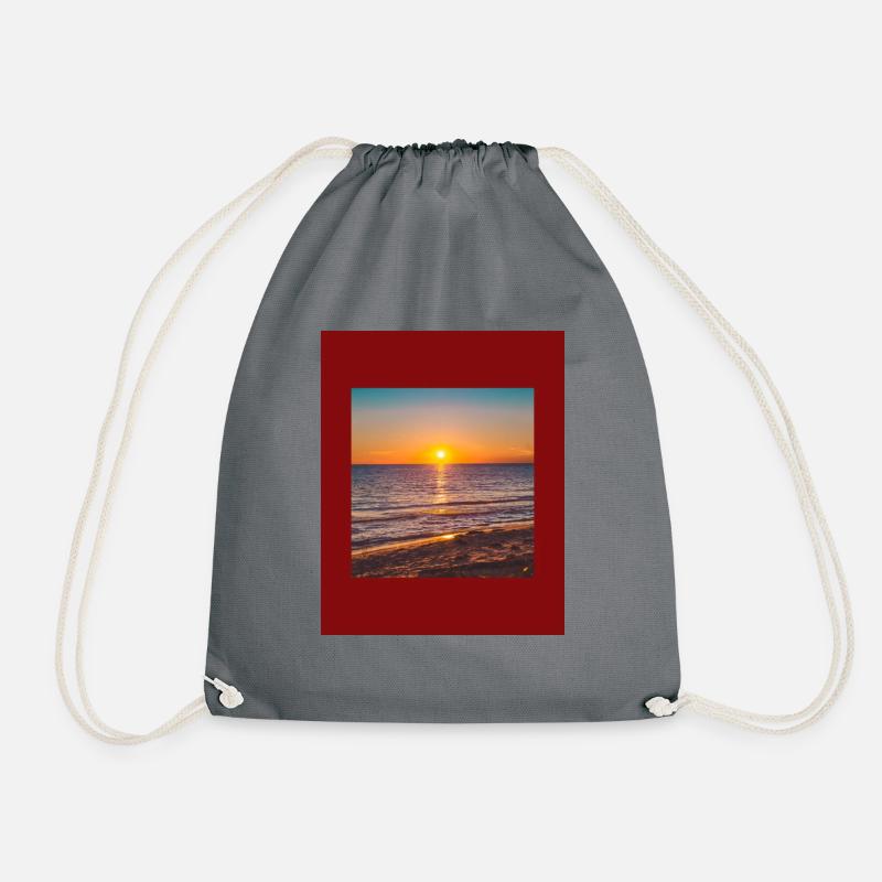 Sunset beach - Drawstring Bag - grey