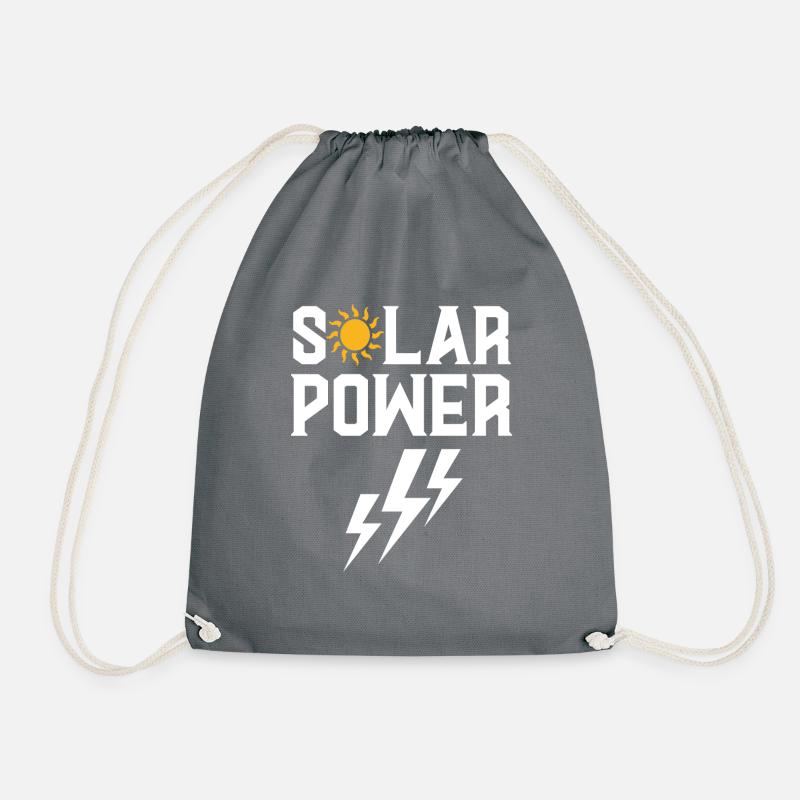 Solar Power Motiv - Turnbeutel - Grau