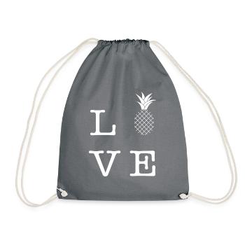Love Pineapple - Turnbeutel - Grau - Vorne