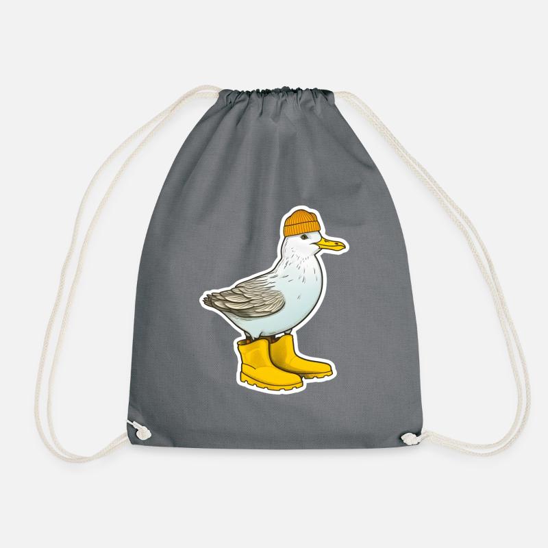 Gummistiefel Möwe - Turnbeutel - Grau