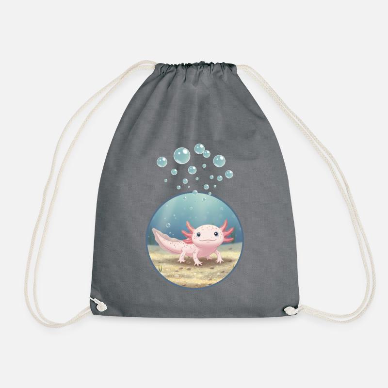 T-Shirt-Design „Axolotl“ - Turnbeutel - Grau
