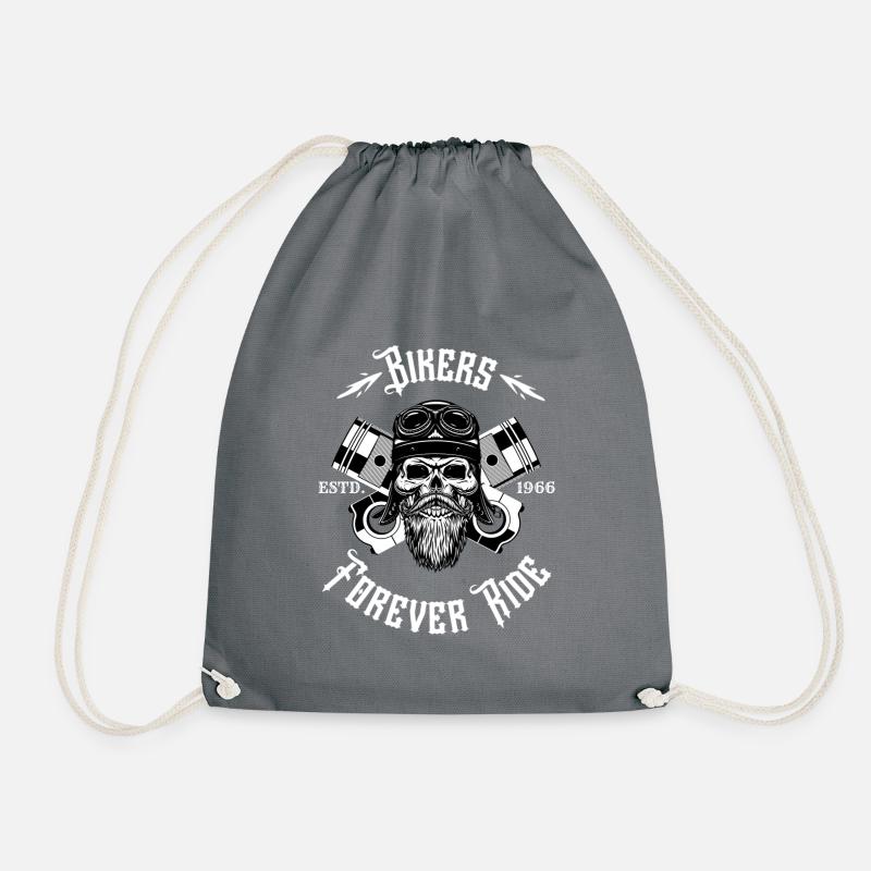 Einen Motard-Look. - Turnbeutel - Grau
