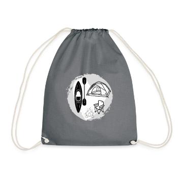 Kayaking and camping - Drawstring Bag - grey - Front