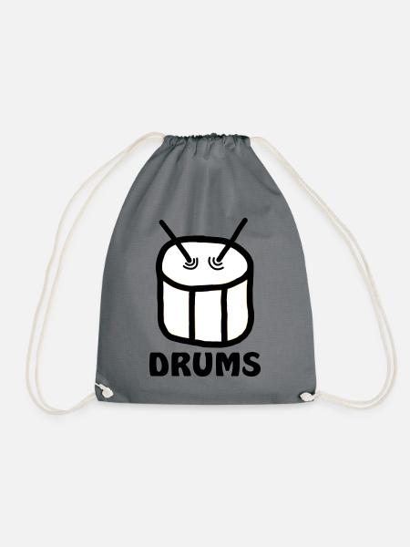drums drums band music drum - Drawstring Bag - grey