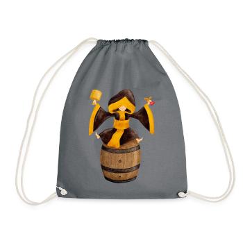Münchner Kindl au tapping avec fût de bière - Sac de sport léger - gris - Devant