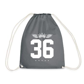 36 Number crown - Drawstring Bag - grey - Front