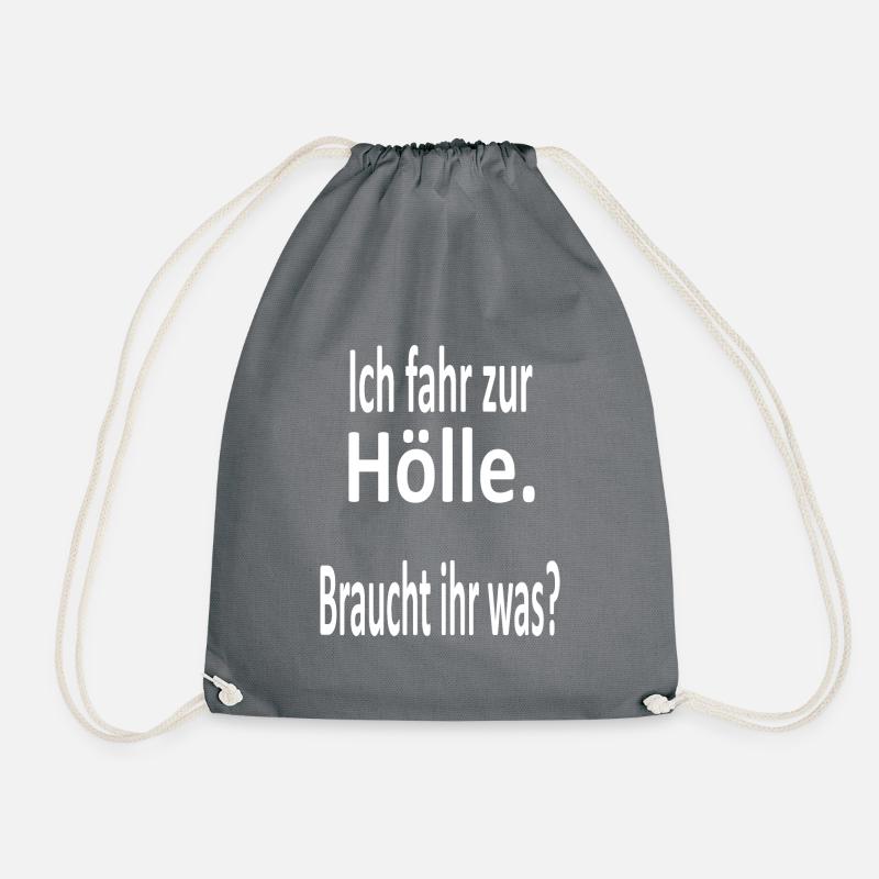 Go to hell- say, devil, fire, joke - Drawstring Bag - grey