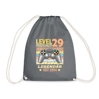 29. Geburtstag Gamer zocken Geburtstjahr 1994 - Turnbeutel - Grau - Vorne