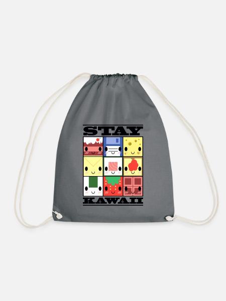 STAY KAWAII - Drawstring Bag - grey