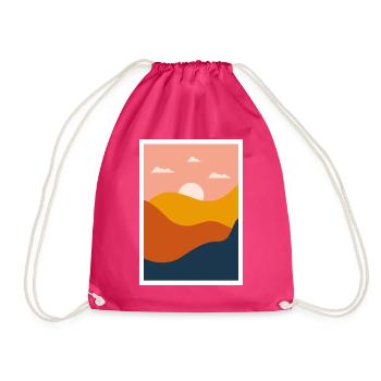 Abstract landscape - Drawstring Bag - fuchsia - Front