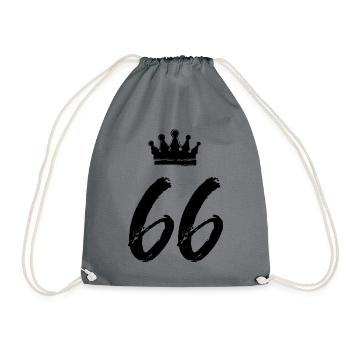66 Number crown - Drawstring Bag - grey - Front