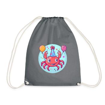 crabe crabe anniversaire bébé - Sac de sport léger - gris - Devant
