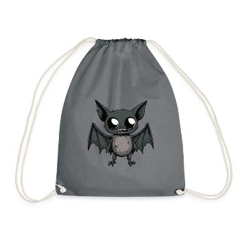 Fledermaus Halloween Comic Lustig - Turnbeutel - Grau - Vorne