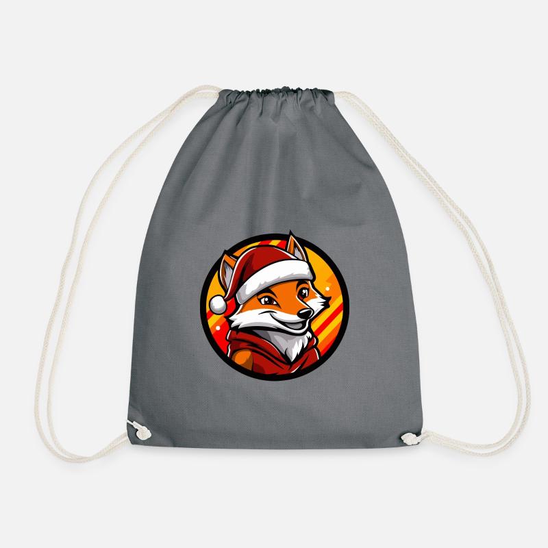 Fuchs Weihnachten X-Mas - Turnbeutel - Grau