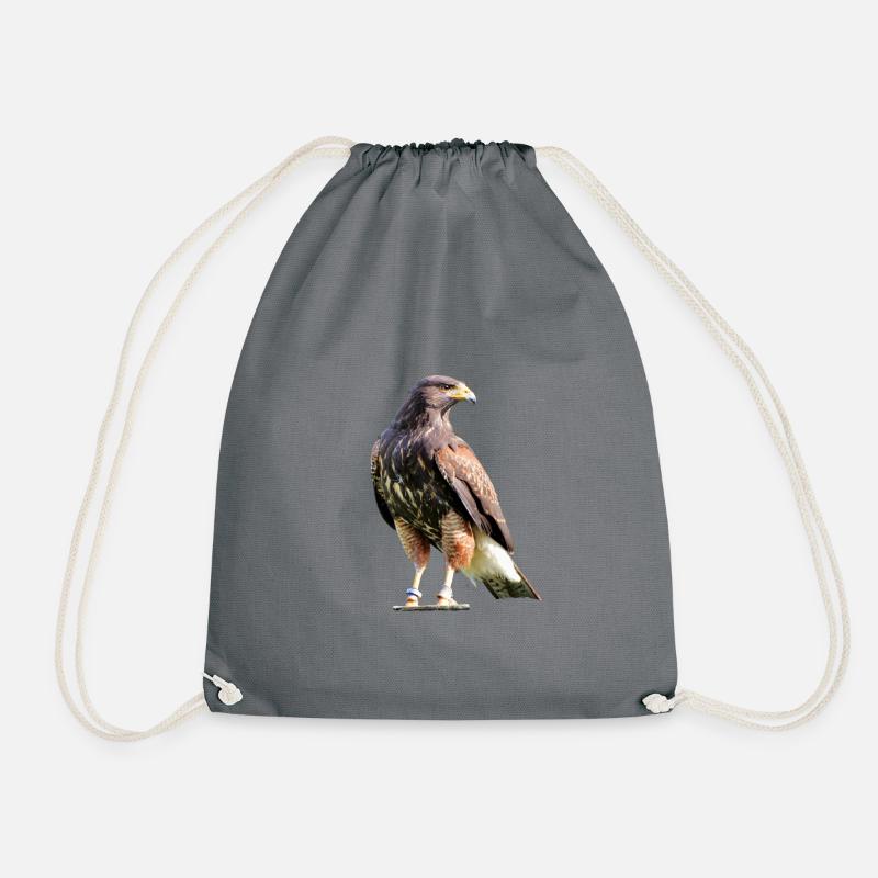 Harris Hawk - Desert Hawk - Drawstring Bag - grey
