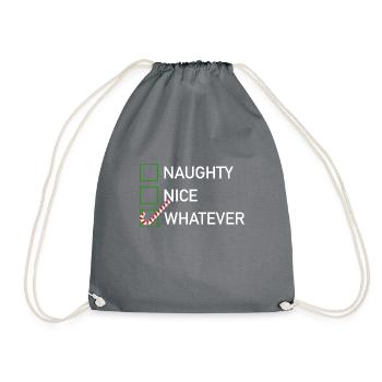 Naughty or nice? - Drawstring Bag - grey - Front