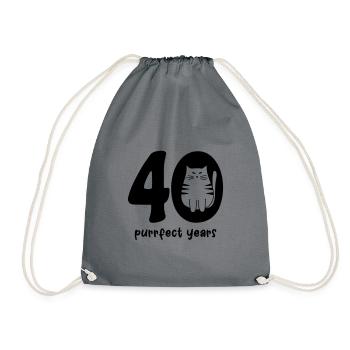 Purrfect 40 ans - Joyeux anniversaire - Sac de sport léger - gris - Devant