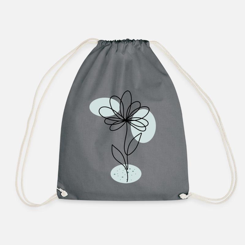 Blume Boho moderne Kunst - Turnbeutel - Grau