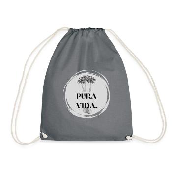Pura Vida - Lifestyle T-Shirt - Turnbeutel - Grau - Vorne