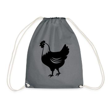 Poulet - Poule - Sac de sport léger - gris - Devant