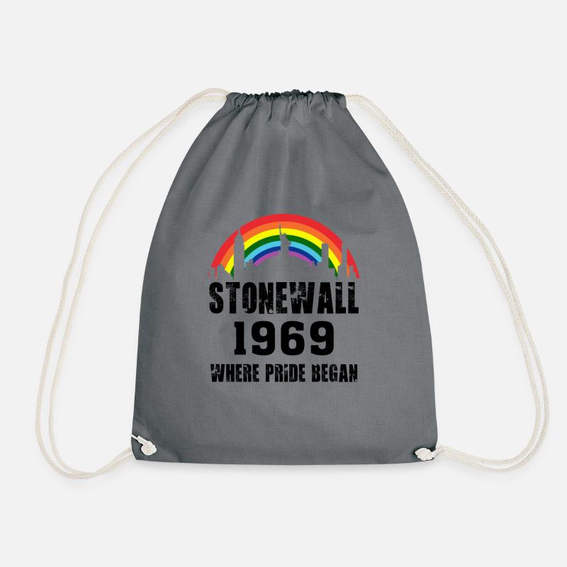 Stonewall 1969 Where Pride Began - Drawstring Bag - grey