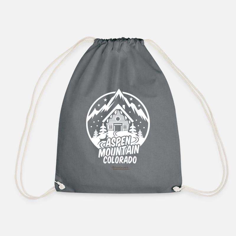 Aspen Mountain Ski Resort - Drawstring Bag - grey
